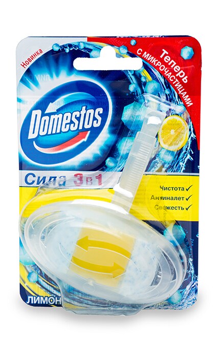 DOMESTOS-Блок гигиенический для унитаза Domestos 3 в 1 Лимон-8710908732270