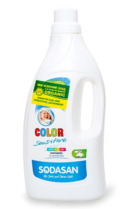 Средство для стирки цветных и белых вещей Sodasan Color Sensitiv для чувствительной кожи и для детского белья