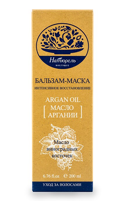 НАТЮРЕЛЬ BOUTIQUE-Бальзам-маска для волосся Натюрель Інтенсивне відновлення-4820184540569