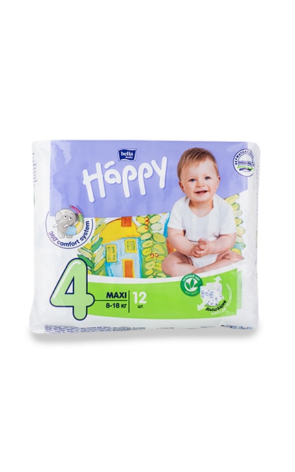 Подгузники детские Bella Happy размер 4 8-18 кг 12 шт