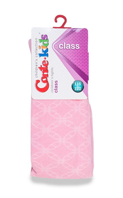 CONTE KIDS-Колготки дитячі Conte-kids Class рожеві (р. 116-123) -4810226023365
