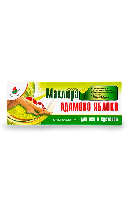 ЕЛІКСІР-Крем-бальзам Маклюра Адамове Яблуко для вен та суглобів-4820058212158