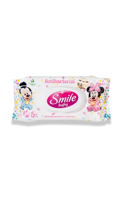 Влажные салфетки Smile антибактериальные детские