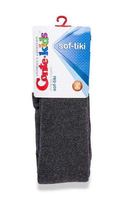 CONTE KIDS-Колготки детские Conte-kids Sof-tiki Темно-серые (р. 128-134)-4810226039168