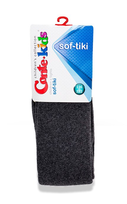 CONTE KIDS-Колготки дитячі Conte-kids Sof-tiki Темно-сірі (р. 116-122) -4810226039144