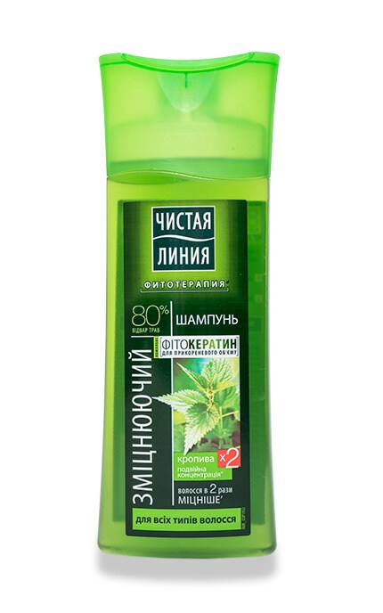 ЧИСТАЯ ЛИНИЯ-Шампунь зміцнюючий Чистая Линия на відварі цілющих трав для всіх типів волосся Кропива 250мл-4600702036879