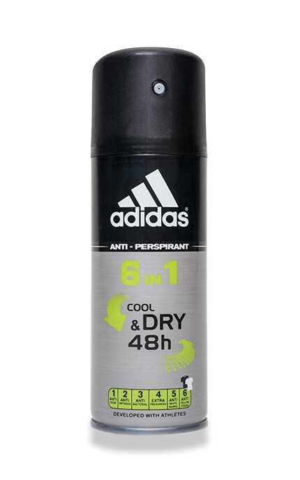 ADIDAS-Дезодорант-спрей Adidas Cool&Dry 6-в-1 для чоловіків, 150 мл-3607343509169