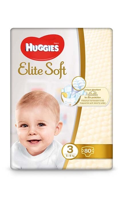 HUGGIES-Підгузки дитячі Huggies Elite Soft 5-9 кг, 80 шт-5029053546315