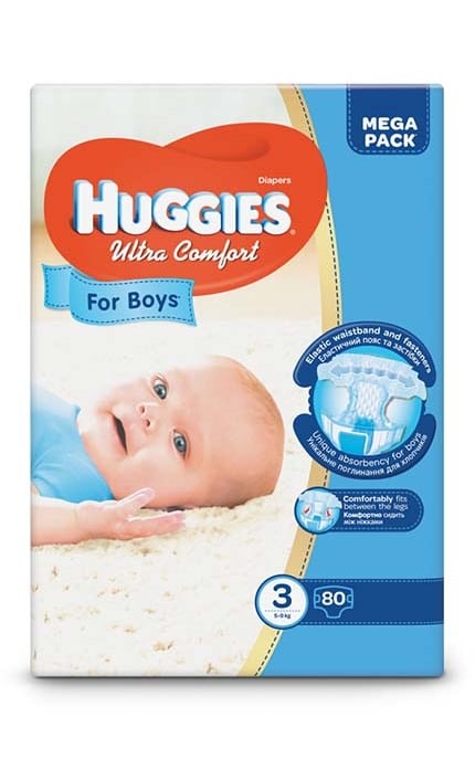 HUGGIES-Подгузники Huggies Ультра Комфорт 3, 5-9 кг для мальчиков-5029053543598