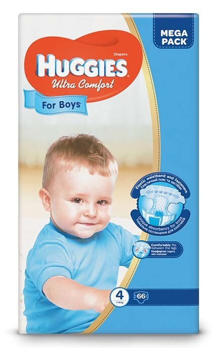 Подгузники детские Huggies Ultra Comfort для мальчиков размер 4 8-14 кг 66 шт