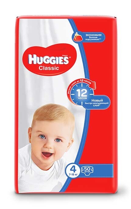 HUGGIES-Подгузники Huggies Classic 4, 7-18 кг-5029053543147