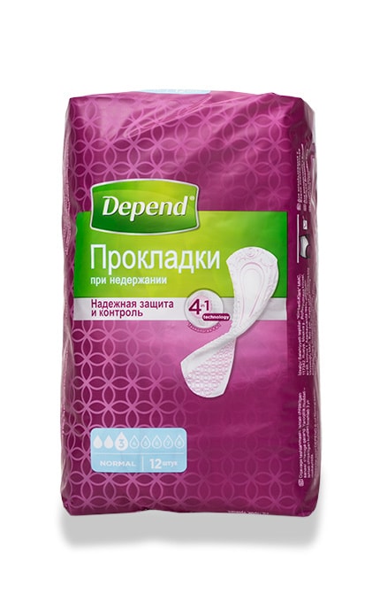 DEPEND-Прокладки при недержании Depend Normal Надежная защита и контроль-5029053561585