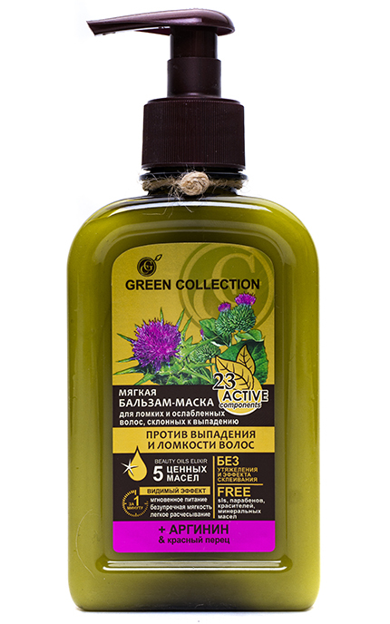 GREEN COLLECTION-М'який бальзам-маска Green Collection проти випадіння та ламкості волосся 290мл-4823080003145