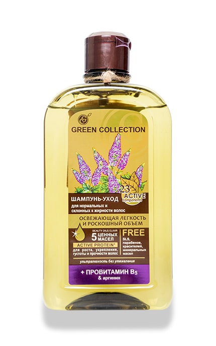 GREEN COLLECTION-Шампунь-уход Green Collection освежающая легкость и роскошный объем-4823080003114