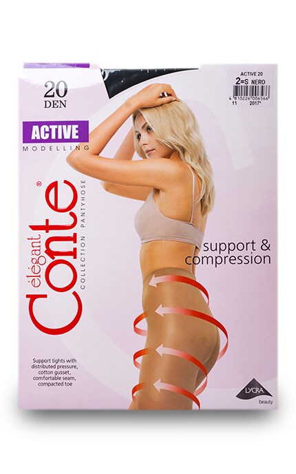 CONTE-Колготки Conte Active Nero 20 den 2 розмір-4810226006566