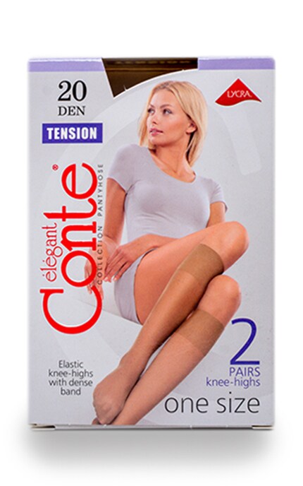 CONTE-Гольфы Conte Tension Nero 20 den (размер 23-25)-4810226002735