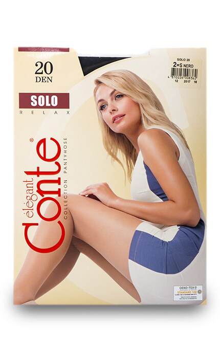 CONTE-Колготки Conte Solo Nero 20 den 2 розмір-4810226008362