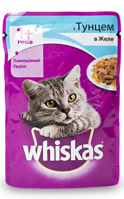 WHISKAS-Корм для кошек Whiskas в желе с тунцом 1 +-4770608253080