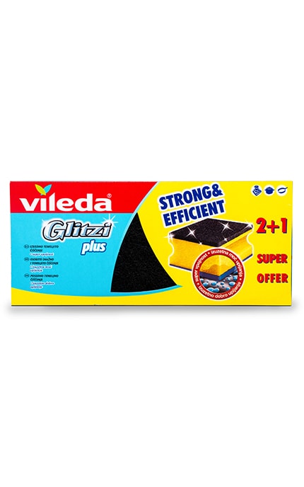 VILEDA-Губка кухонная Vileda Glitzi plus Для сильно загрязненной посуды-4023103096912