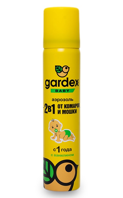 GARDEX-Аерозоль 2в1 від комарів та мошки Gardex Baby з ваніліном -5904114080017