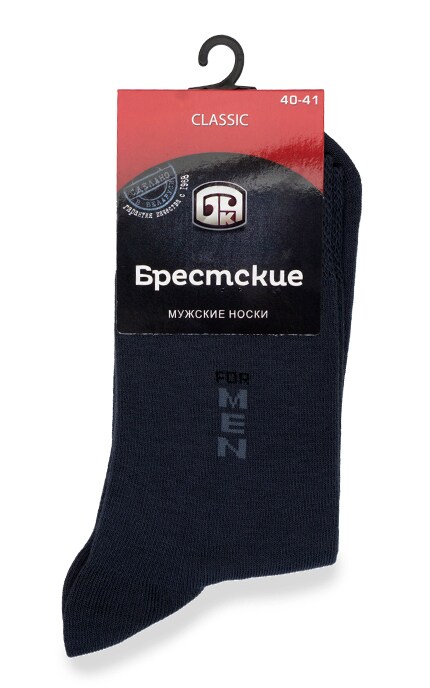 БЧК-Носки мужские размер 40-41 черные с надписью-4810089303260