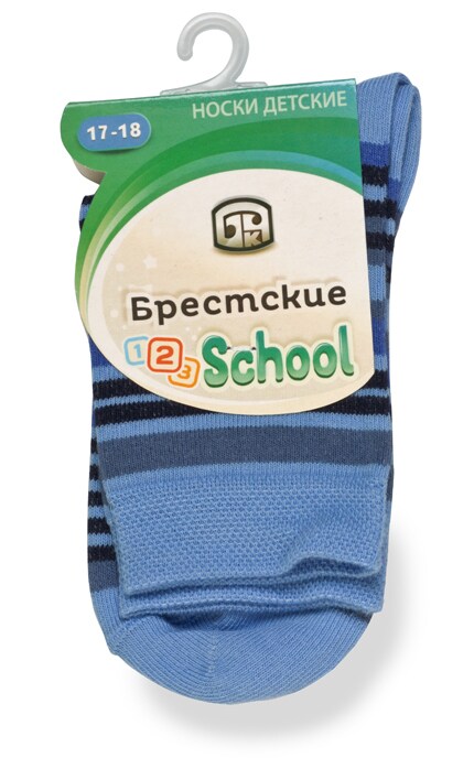 БЧК-Шкарпетки Брестские School блакитні у смужку дитячі розмір 17-18-4810089356129