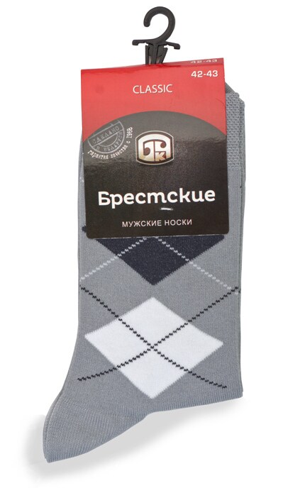 БЧК-Шкарпетки чоловічі розмір 42-43 сірі з візерунком-4810089342009