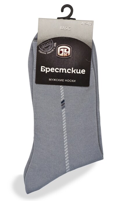 БЧК-Носки мужские размер 42-43 серые с полоской-4810089354972