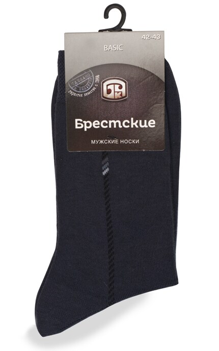 БЧК-Носки мужские размер 42-43 темно серые с полоской-4810089354989