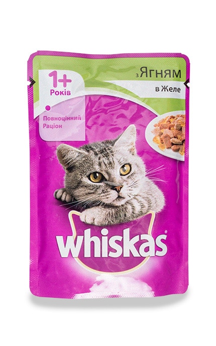 Консерва для кошек старше 1 года Whiskas с ягненком в желе 100 г