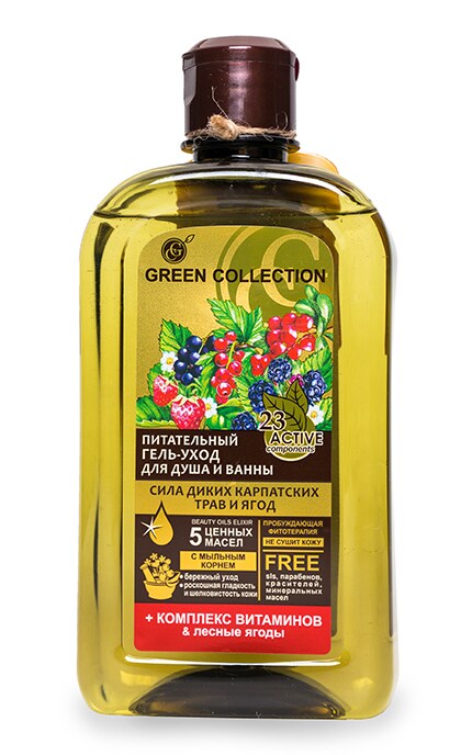 GREEN COLLECTION-Гель-уход Green Collection Сила диких карпатских трав и ягод для душа и ванны-4823080003565