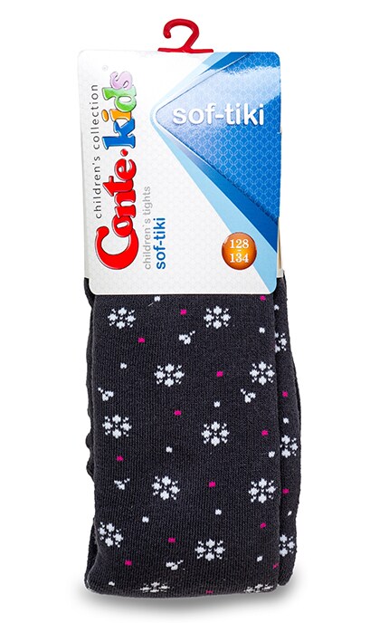 CONTE KIDS-Колготки дитячі Conte-kids Soft-tiki розмір 128-134 темно-сірі-4810226184509