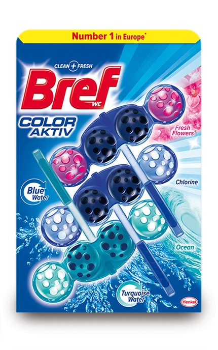 Блок для чистки унитаза Bref Сила Цветной воды
