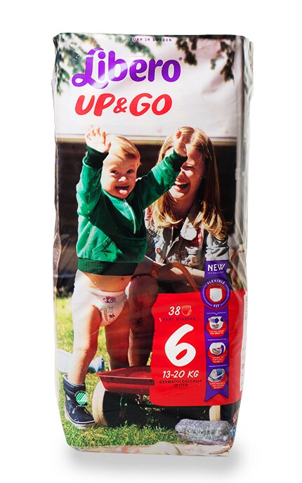 Подгузники-трусики дышащие Libero Up & Go Pant Diapers, размер 6 (13-20 кг)