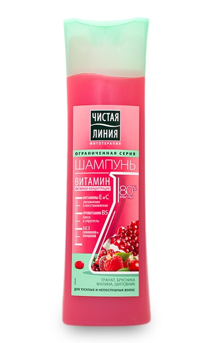 ЧИСТАЯ ЛИНИЯ-Шампунь для волосся Чистая Линия Гранат, брусниця, малина, шипшина-8714100773376