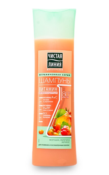 ЧИСТАЯ ЛИНИЯ-Шампунь Чиста лінія Морошка, обліпиха, абрикос для ламкого і ослабленого волосся-8714100771525