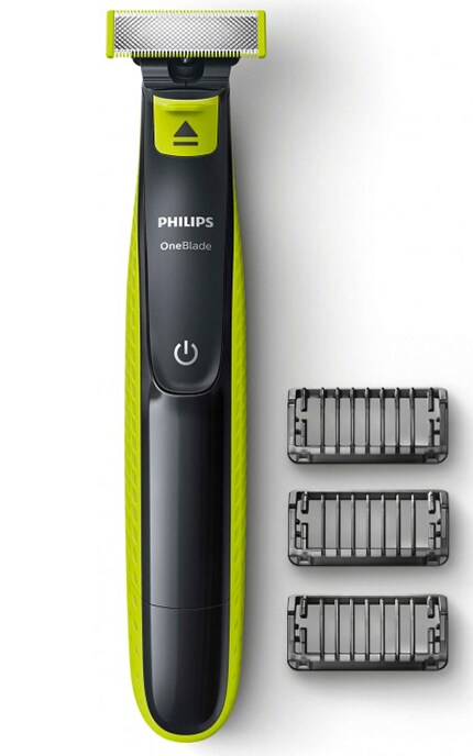 PHILIPS-Тример-стайлер-бритва Philips OneBlade QP2520/20 з 3 насадками Для вус та бороди Для чоловіків-8710103785293
