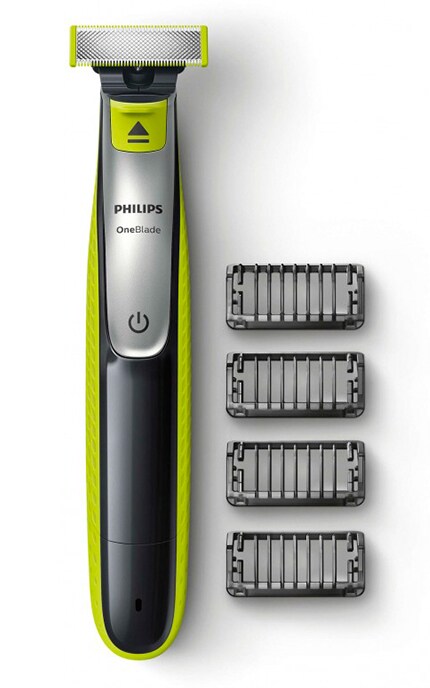 PHILIPS-Тример-стайлер-бритва Philips OneBlade QP2530/20 з 4 насадками Для вус та бороди Для чоловіків-8710103784999