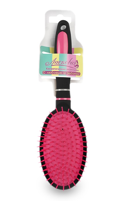 ЛАСКАВА-Щетка для волос Ласковая Яркие краски массажная мягкая большая 1 шт-4820190471871
