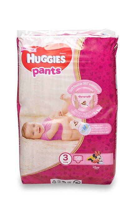 HUGGIES PANTS-Подгузники-трусики для девочек Huggies Pants, размер 3 (6-11 кг)-5029053563992