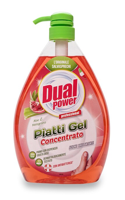 DUAL POWER-Гель для миття посуду Dual Power Алоє та Гранат Концентрований-8054633830710