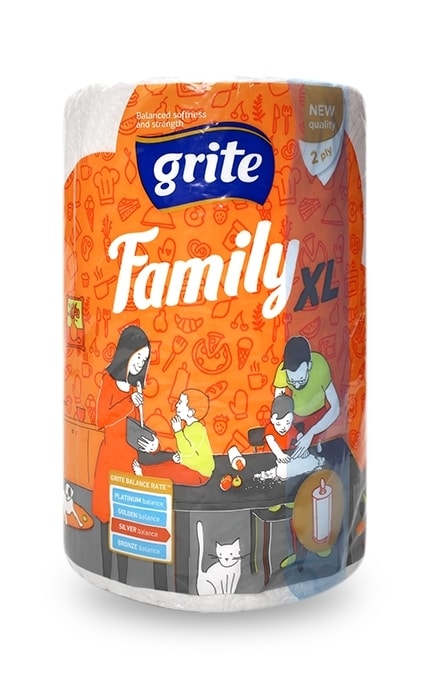 GRITE-Полотенца бумажные Grite Family XL двухслойные -4770023348613