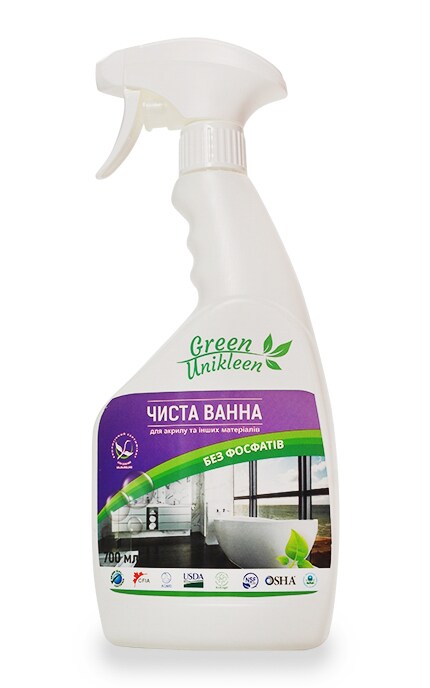GREEN UNIKLEEN-Спрей для мытья ванной Green Unikleen Чистая ванная-4820164770078