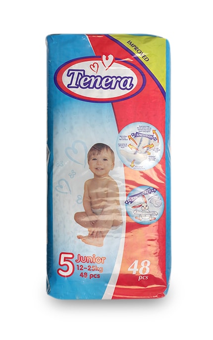 Подгузники детскиеTenera Premium Jumbo Pack, размер 5 12-25 кг 48 шт