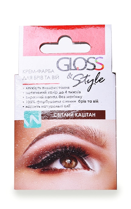 GLOSS and STYLE-Крем-фарба для брів Gloss&Style світлий каштан 10 г-9210000018733