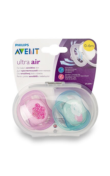 AVENT-Пустышка Philips Avent Ultra Air Для девочек 0-6 месяцев-8710103845966