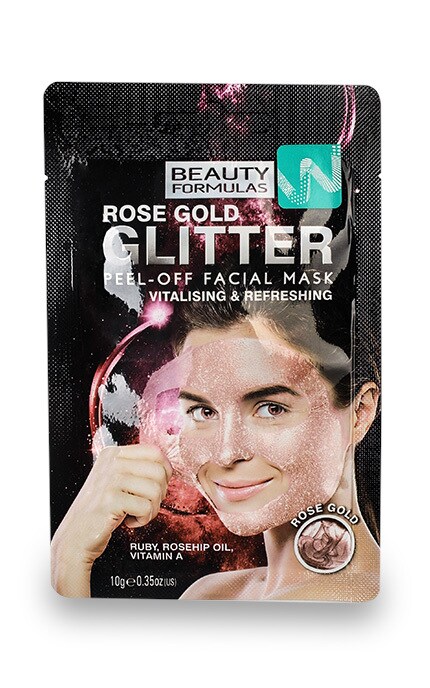 BEAUTY FORMULAS-Маска-плівка для обличчя Rose Gold Glitter-5012251012997