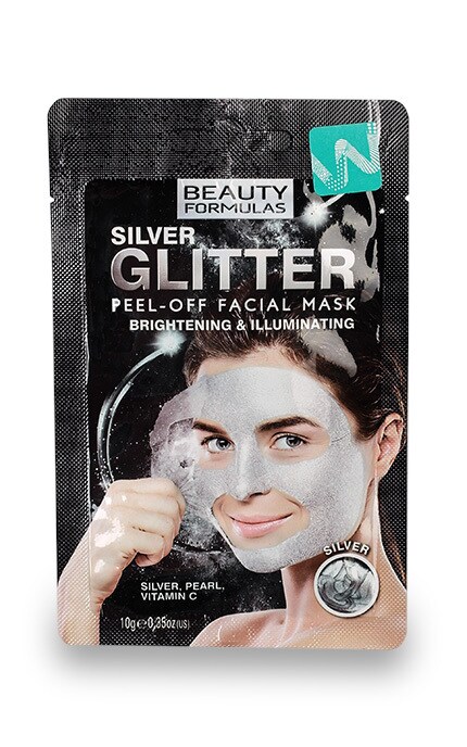 BEAUTY FORMULAS-Маска-плівка для обличчя Silver Glitter -5012251012973