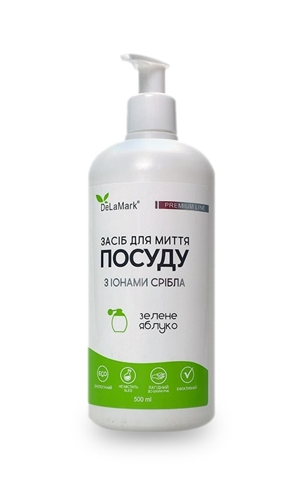 DELAMARK-Средство для мытья посуды DeLaMark Зеленое яблоко с ионами серебра-4820152331021