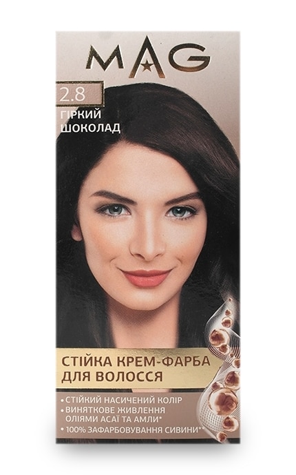 M.A.G.-Крем-краска для волос устойчивая M.A.G. оттенок 2.8 горький шоколад 120 мл-4823001606189